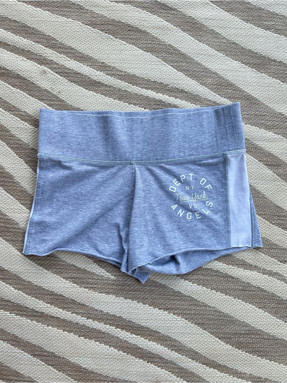 Y2k Victoria Secret Micro Mini  Heather Gray Lounge Shorts with Logo